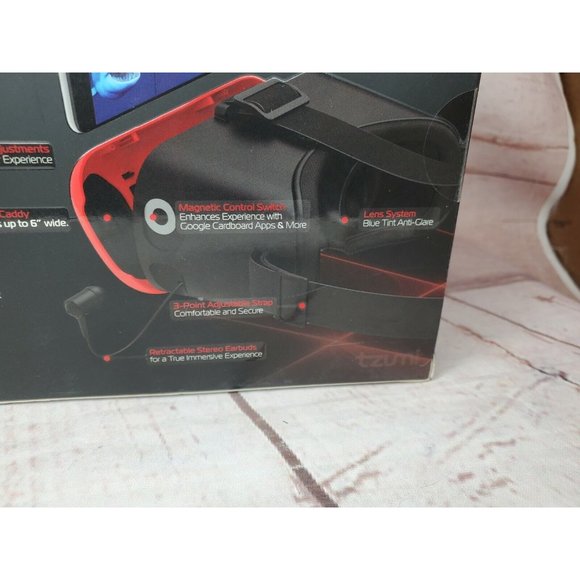 Tzumi DreamVision VR Headset Virtual Reality Smartphone Android iOS w/ Earbuds - Picture 8 of 12